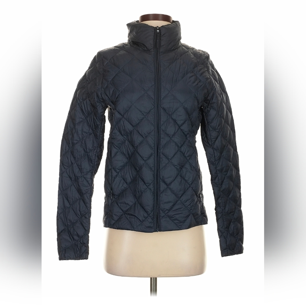 Uniqlo Diamond Quilt Packable Down Puffer Jacket Women S Dark Navy Blue Zip